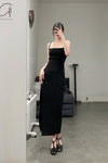 SWAYING/KNIT knitting stitching vest skirt SW23SS2L20 black PS56